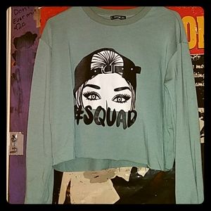 #squad long sleeve crop top